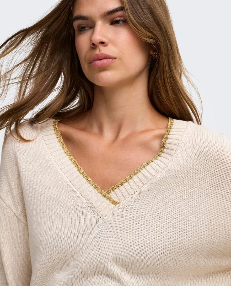 Jersey de mujer - Only - Crema Crema-5