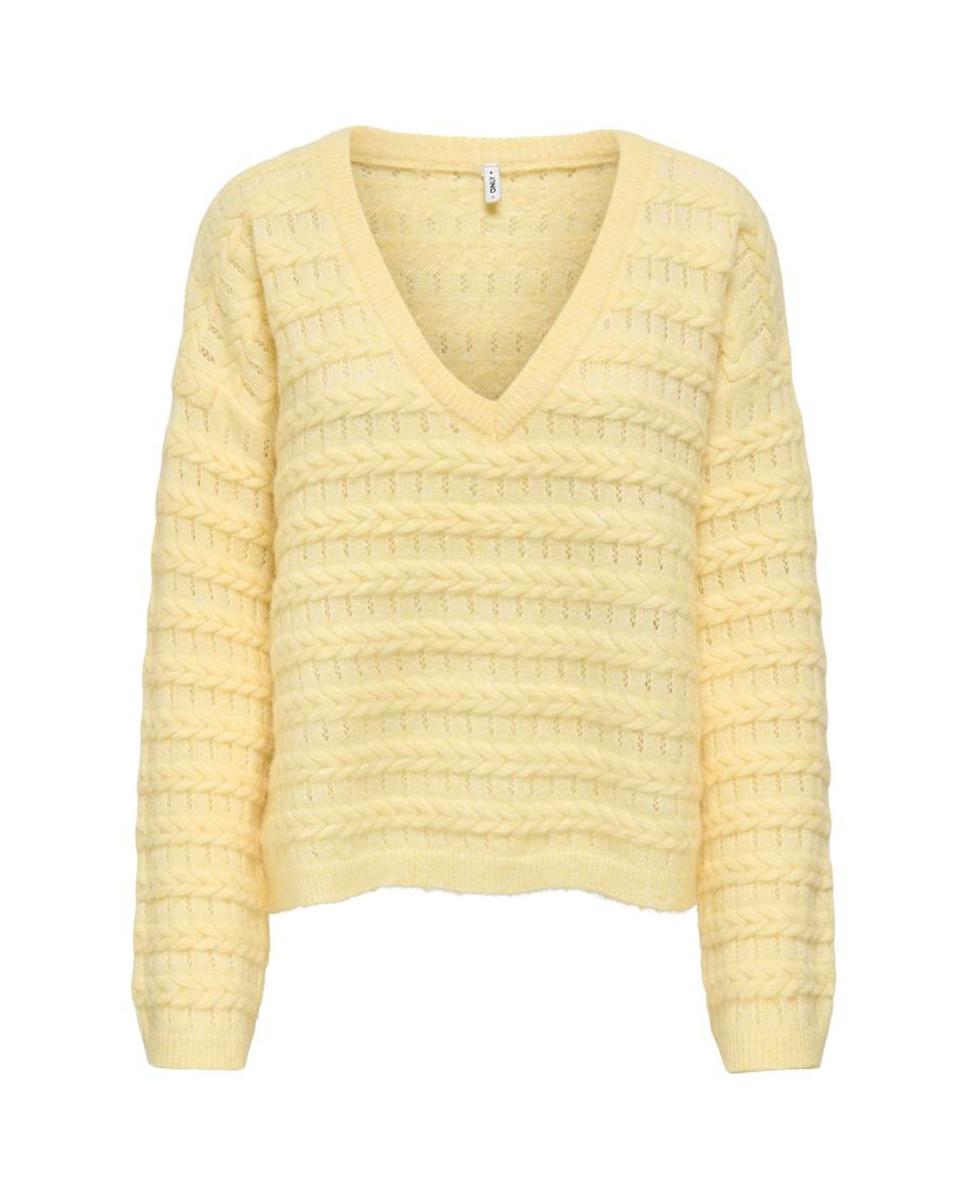 Imagen 0 de Jersey de mujer con escote pico y manga murciélago Amarillo