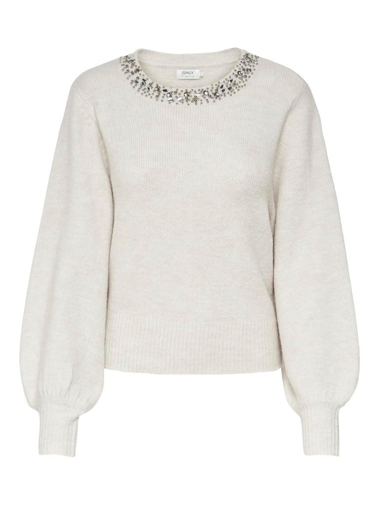 Jersey de mujer de manga larga con detalle en el cuello - Only - Beige Beige-5