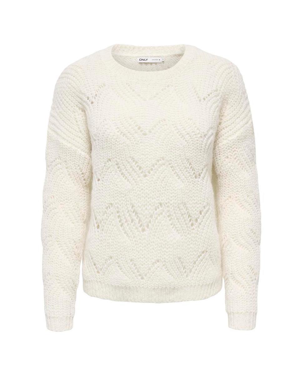 Jersey de mujer con cuello redondo y detalle glitter - Only - Beige Beige-6