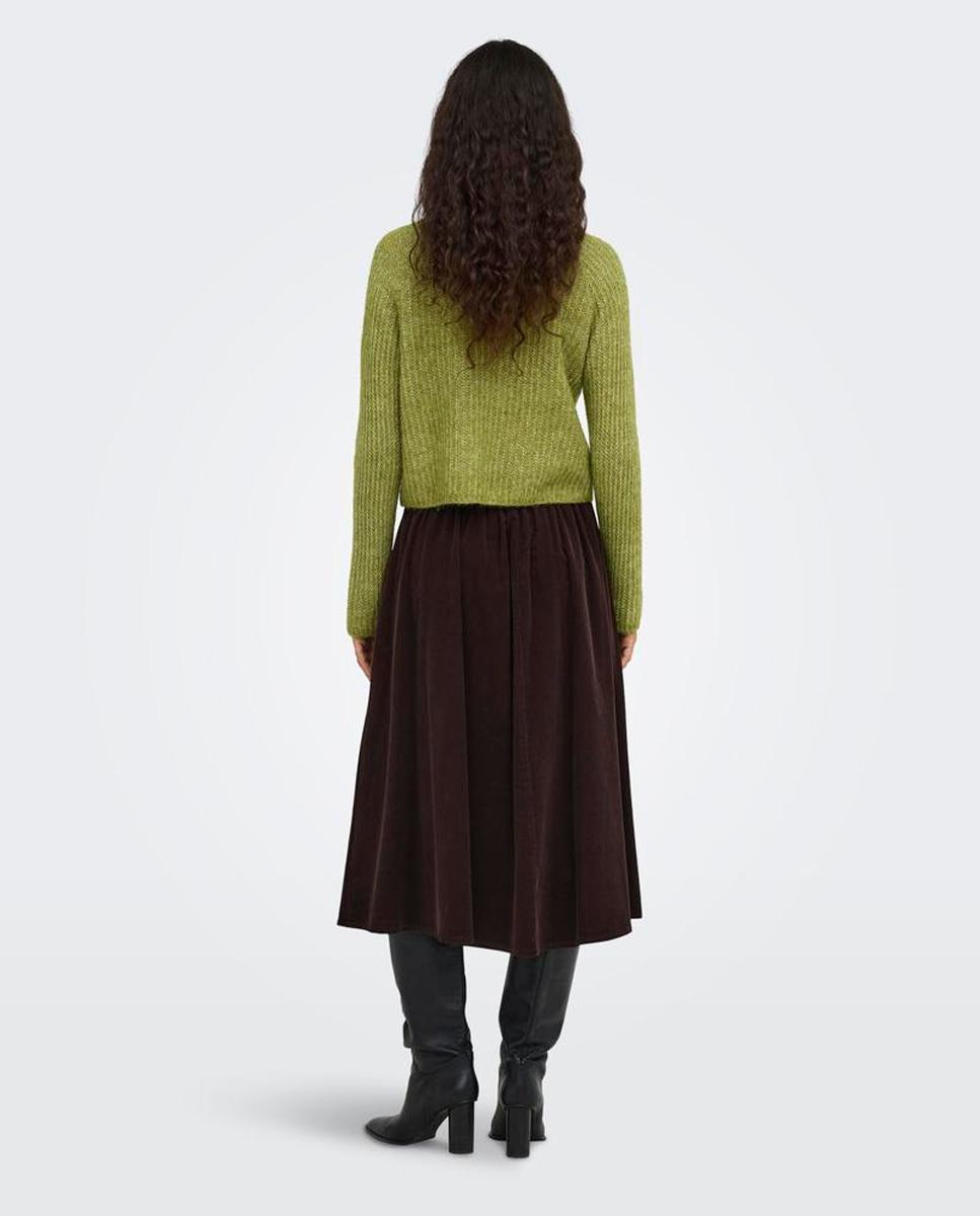 Jersey de mujer con cuello alto y lazo - Only - Verde Verde-2