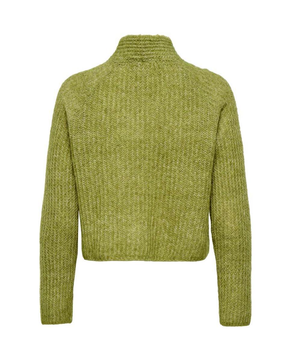 Jersey de mujer con cuello alto y lazo - Only - Verde Verde-7