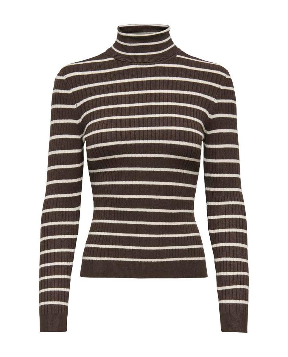 Jersey largo de mujer con cuello vuelto - Only - Marrón Marrón-6