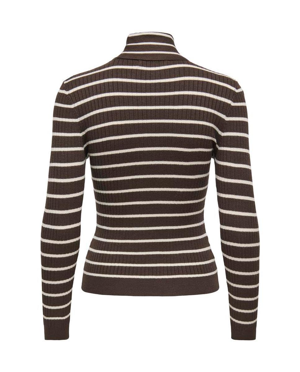 Jersey largo de mujer con cuello vuelto - Only - Marrón Marrón-7