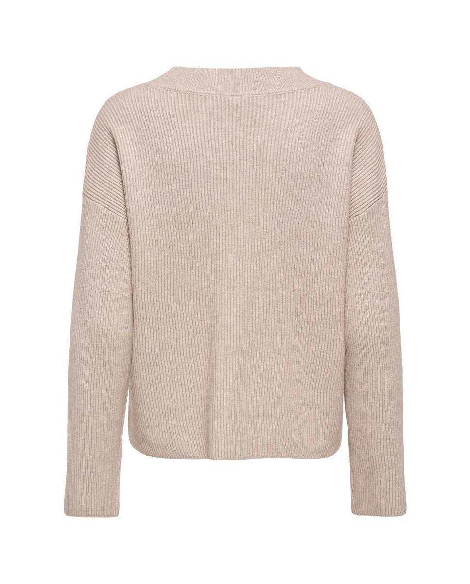 Cárdigan de mujer con escote pico y cierre de botones - Only - Beige Beige-2