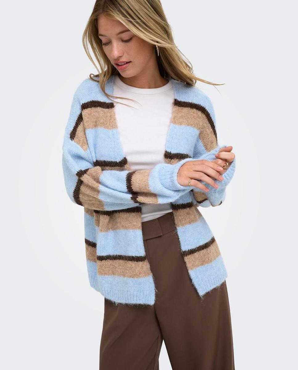 Cárdigan abierto de mujer con escote pico - Only - Azul Azul-4