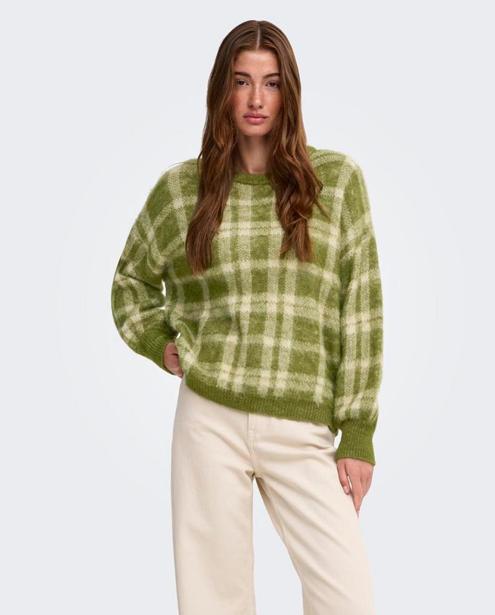 Jersey de mujer estampado de manga larga - Only - Verde Verde-3