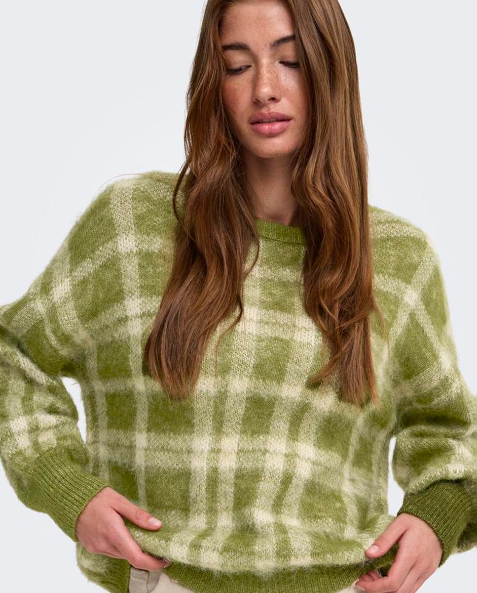 Jersey de mujer estampado de manga larga - Only - Verde Verde-4