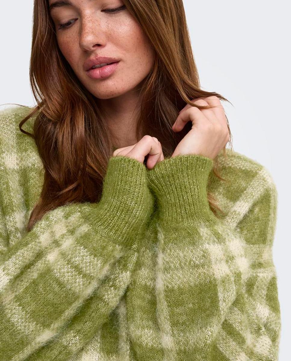 Jersey de mujer estampado de manga larga - Only - Verde Verde-5