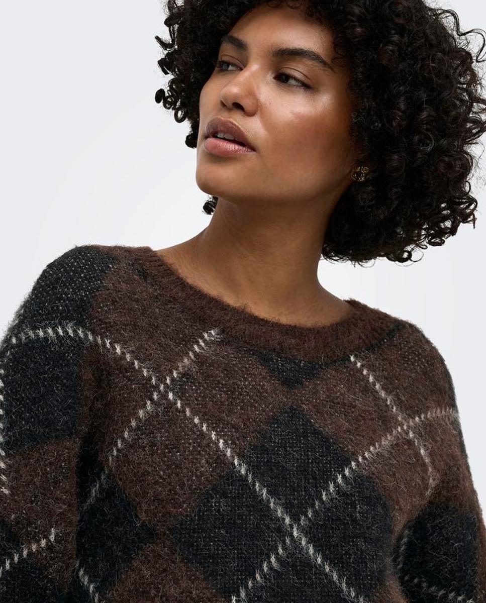 Imagen 5 de Jersey de mujer con cuello redondo y hombros caídos - Only - Marrón Marrón