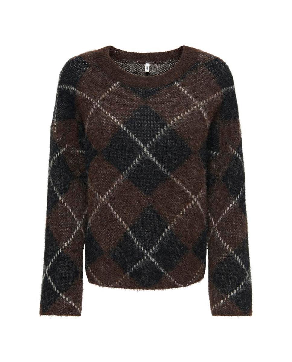 Imagen 6 de Jersey de mujer con cuello redondo y hombros caídos - Only - Marrón Marrón