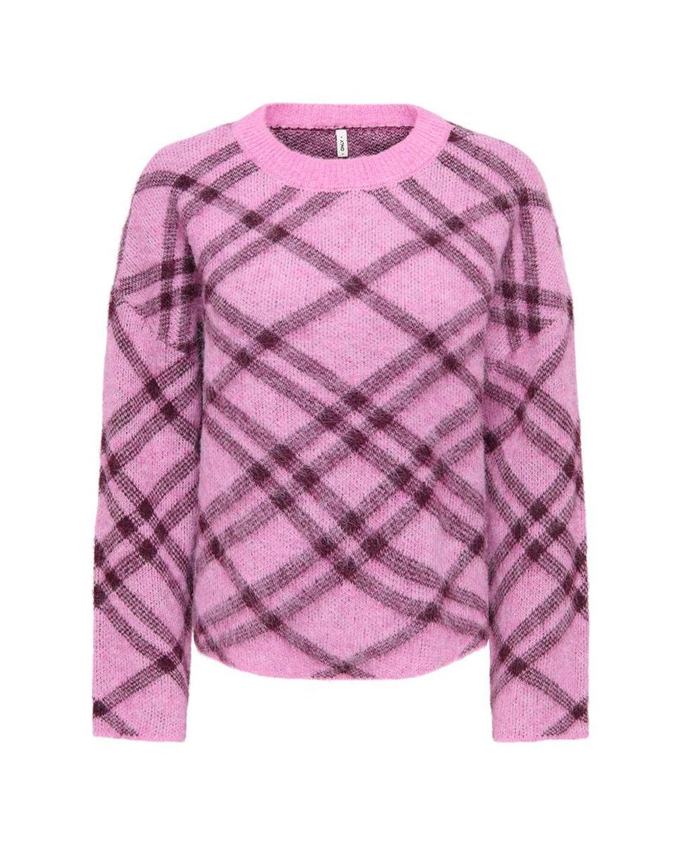 Imagen 0 de Jersey de mujer con cuello redondo y hombros caídos Rosa