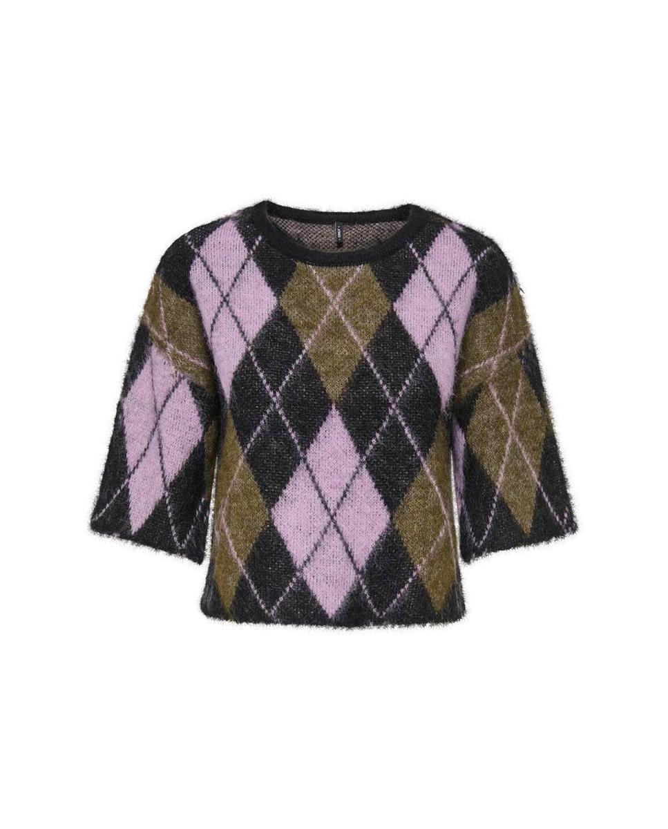 Jersey de mujer de manga corta con cuello redondo - Only - Rosa Rosa-6