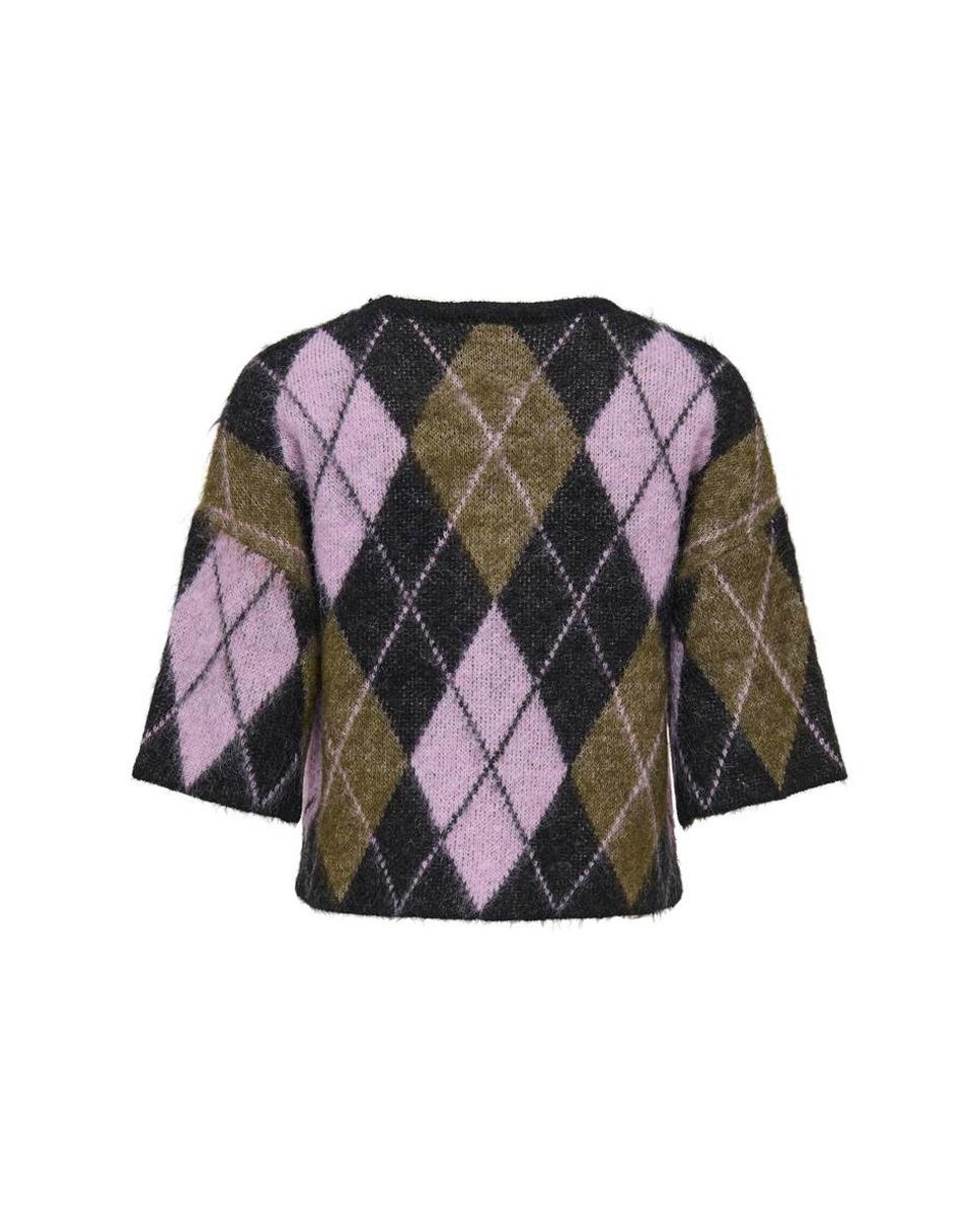 Jersey de mujer de manga corta con cuello redondo - Only - Rosa Rosa-7