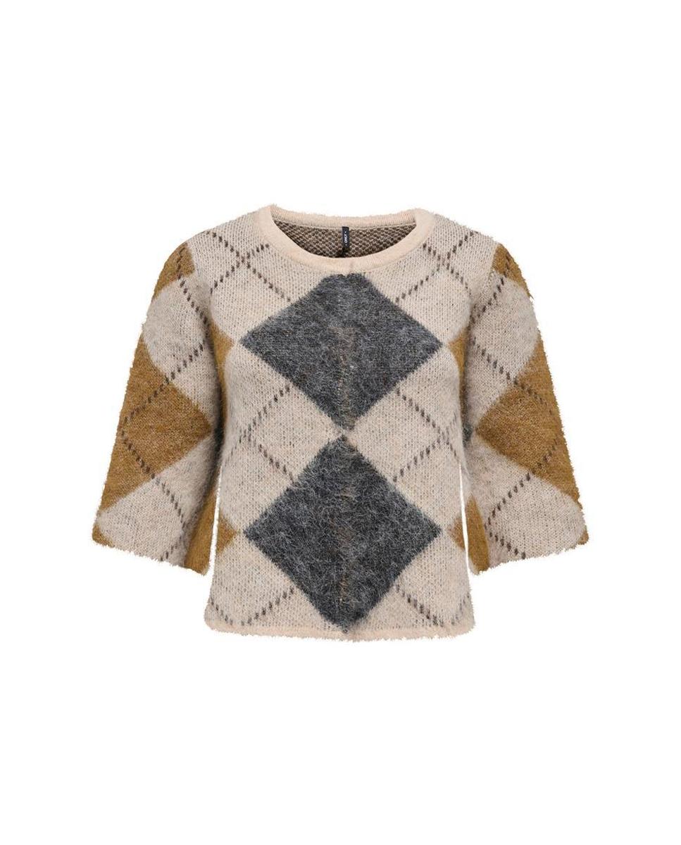 Imagen 0 de Jersey de mujer de manga corta con cuello redondo Beige
