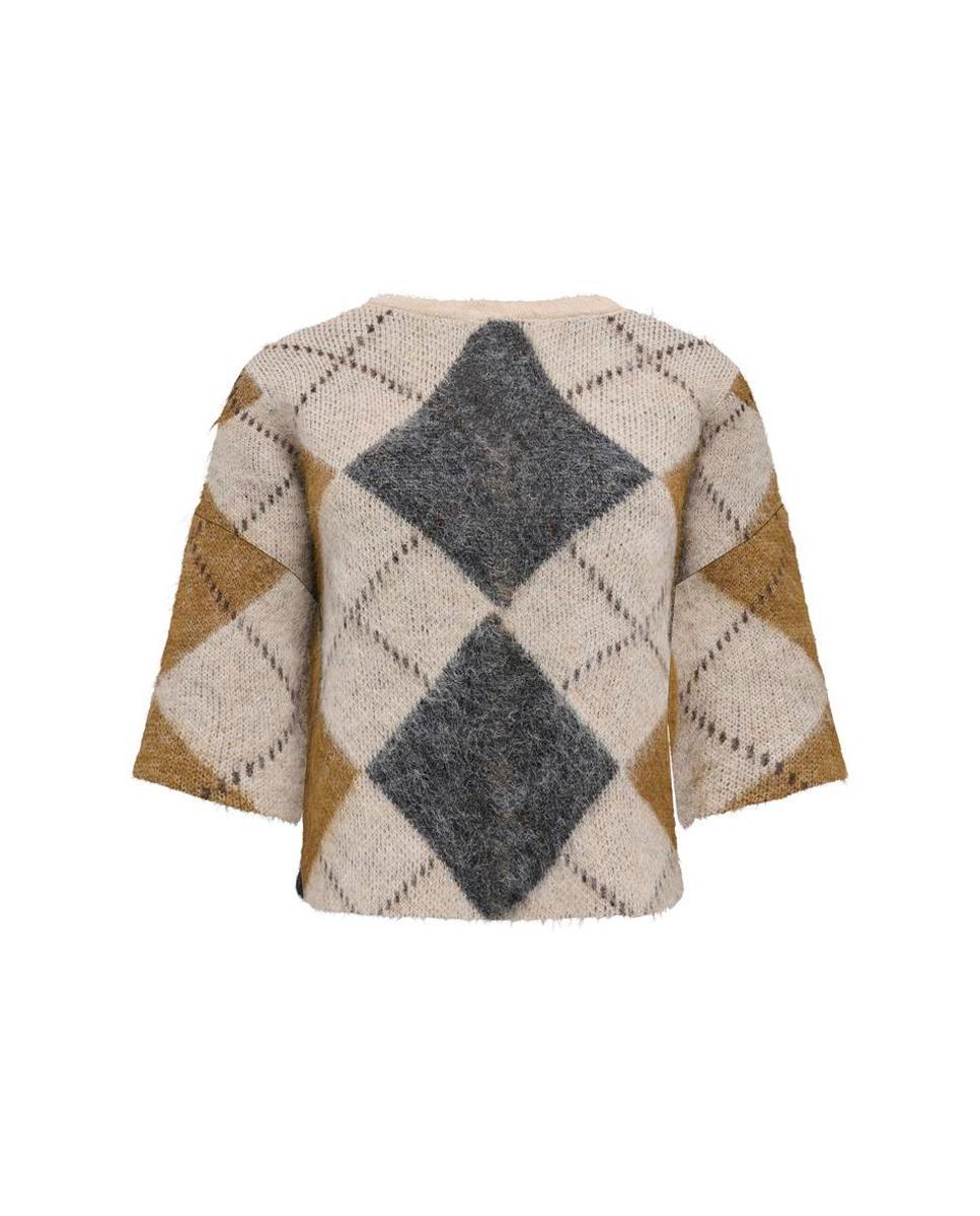 Jersey de mujer de manga corta con cuello redondo - Only - Beige Beige-2