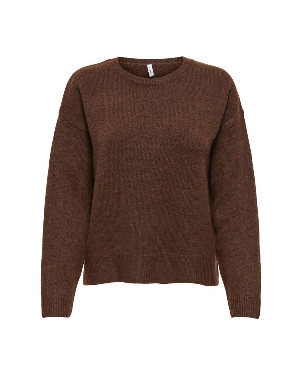 Imagen 1 de Jersey de mujer con cuello redondo y hombros caídos - Only - Marrón Marrón
