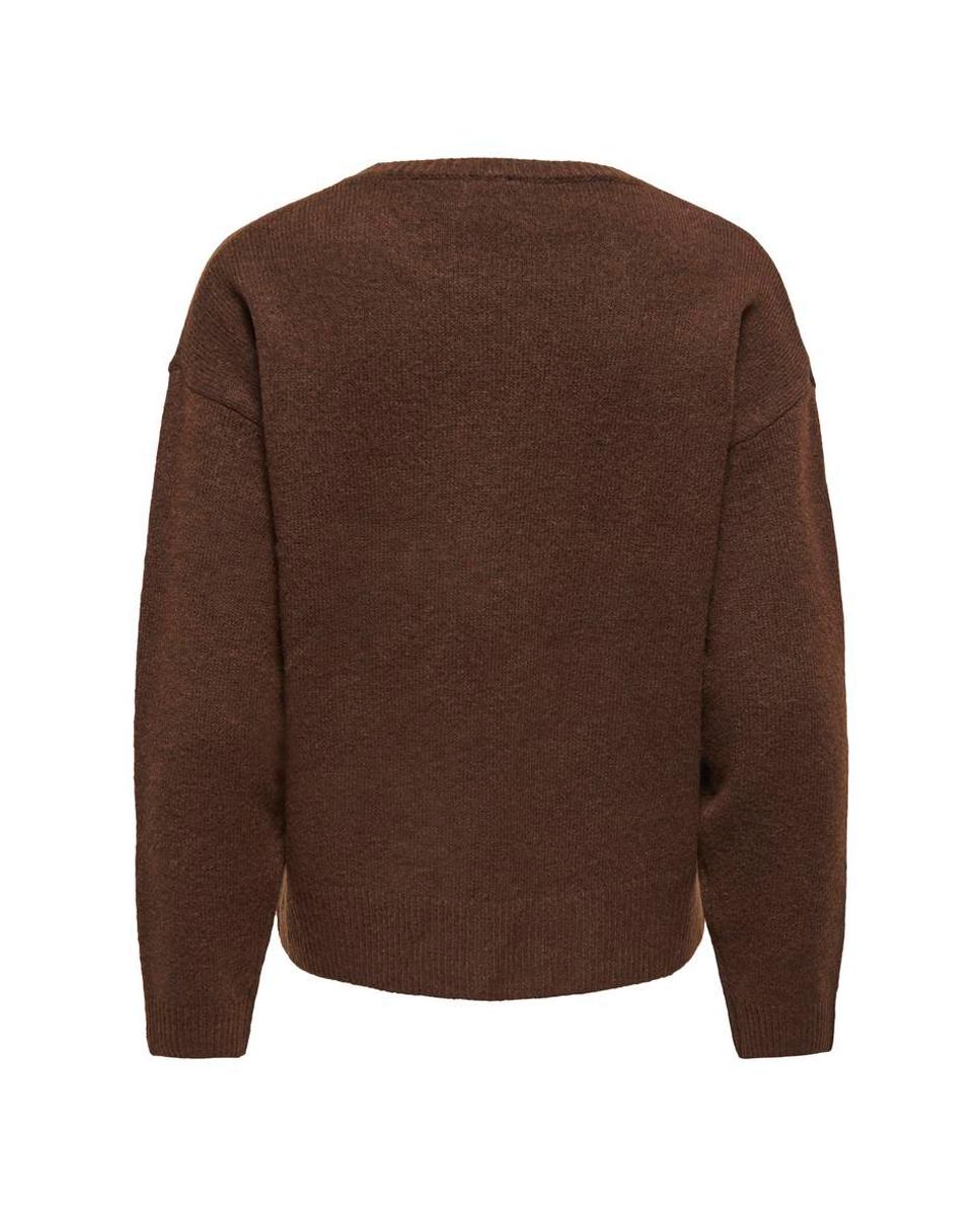 Imagen 2 de Jersey de mujer con cuello redondo y hombros caídos - Only - Marrón Marrón