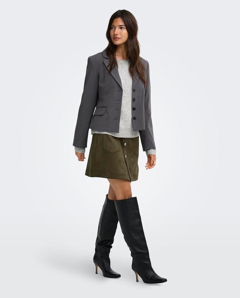 Imagen 1 de Jersey de mujer con cuello redondo y hombros caídos - Only - Gris claro Gris claro