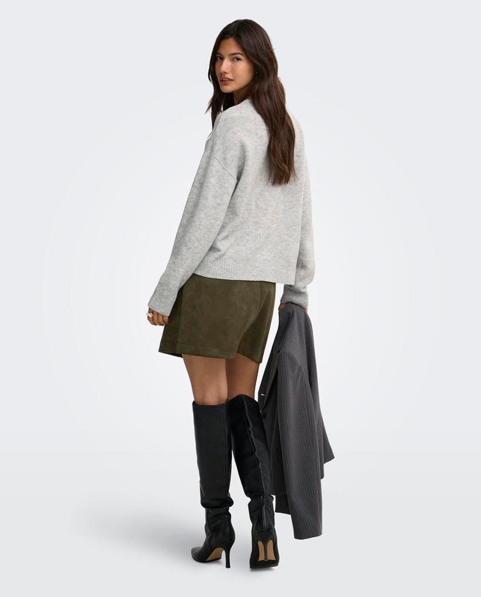 Imagen 2 de Jersey de mujer con cuello redondo y hombros caídos - Only - Gris claro Gris claro