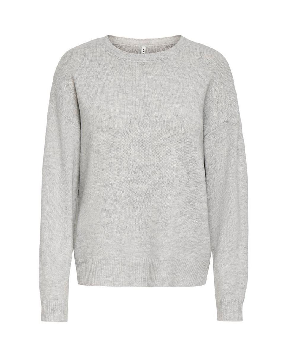 Imagen 6 de Jersey de mujer con cuello redondo y hombros caídos - Only - Gris claro Gris claro