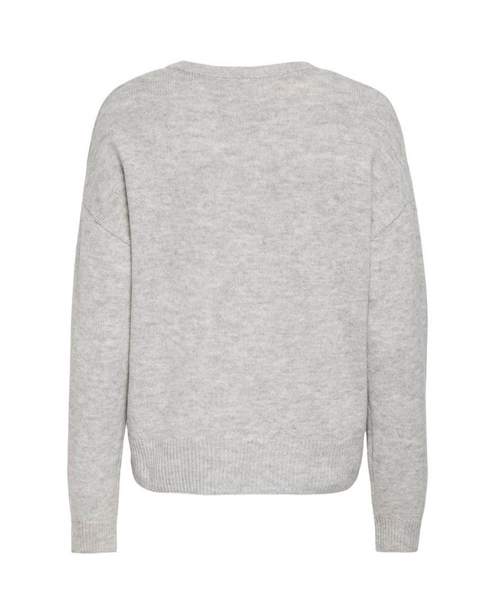 Imagen 7 de Jersey de mujer con cuello redondo y hombros caídos - Only - Gris claro Gris claro