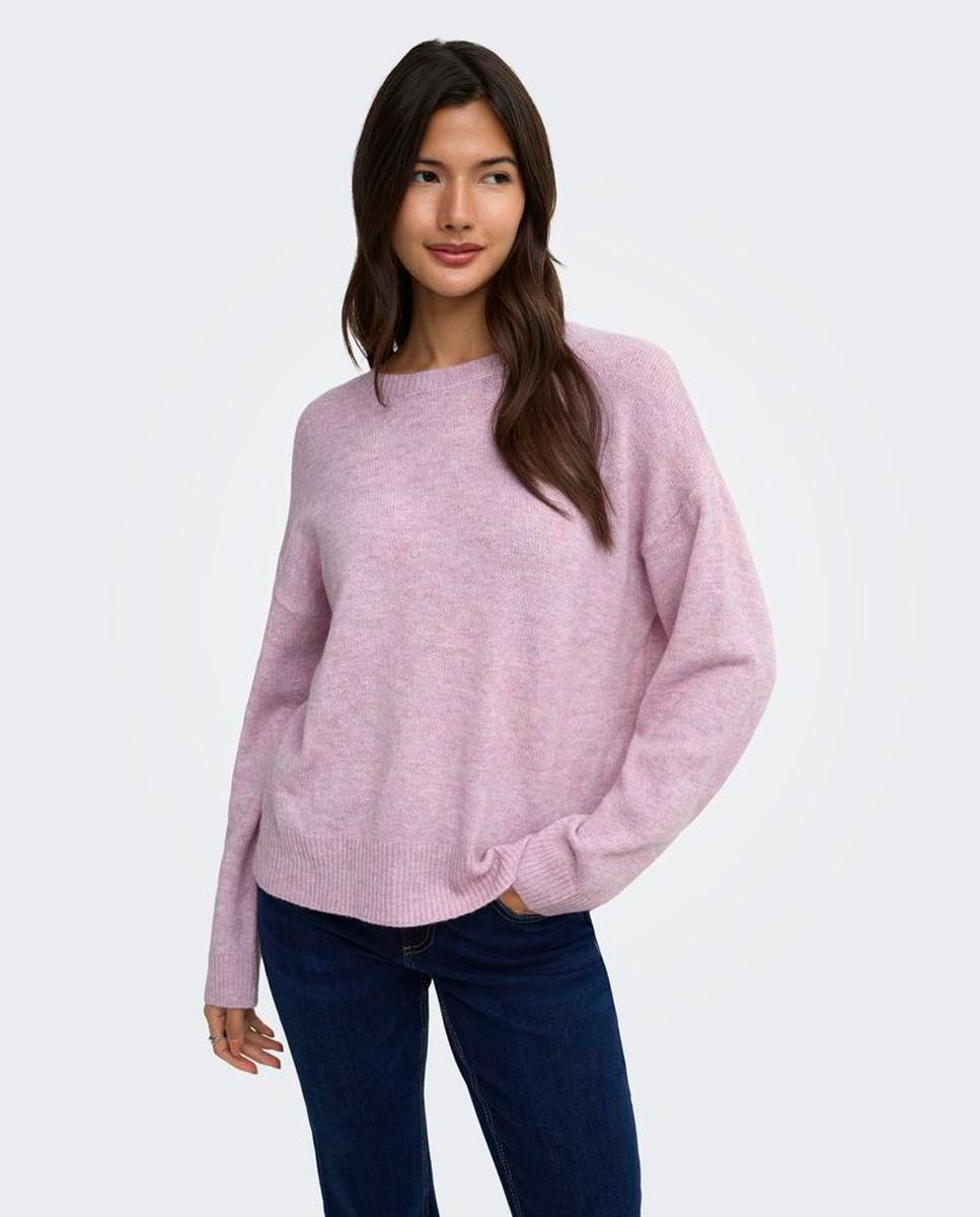 Imagen 1 de Jersey de mujer con cuello redondo y hombros caídos - Only - Rosa Rosa