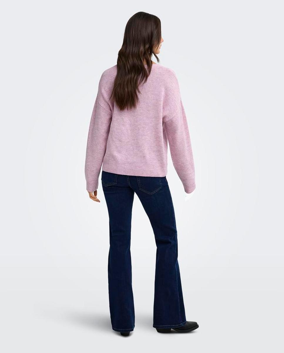 Imagen 2 de Jersey de mujer con cuello redondo y hombros caídos - Only - Rosa Rosa
