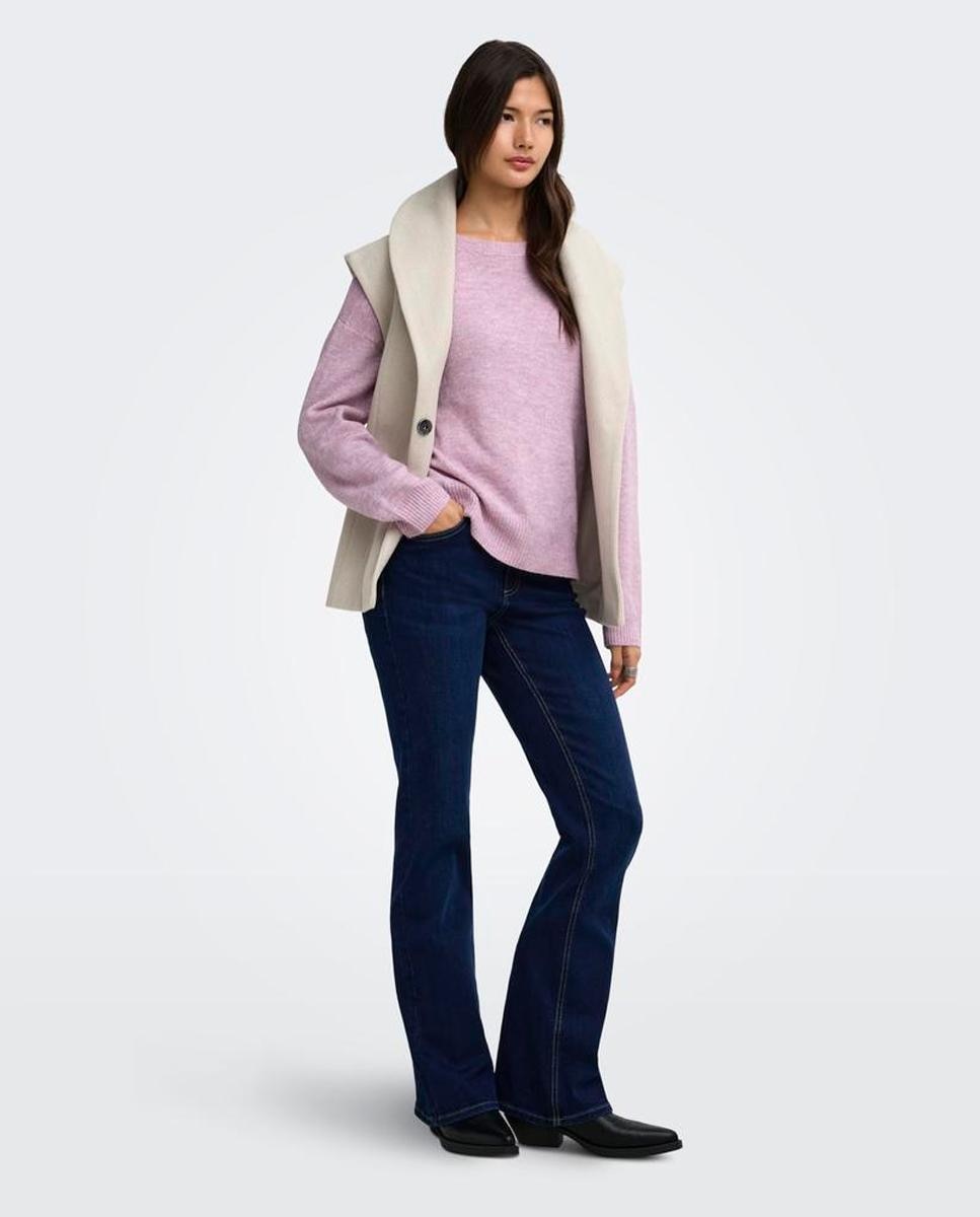 Imagen 3 de Jersey de mujer con cuello redondo y hombros caídos - Only - Rosa Rosa