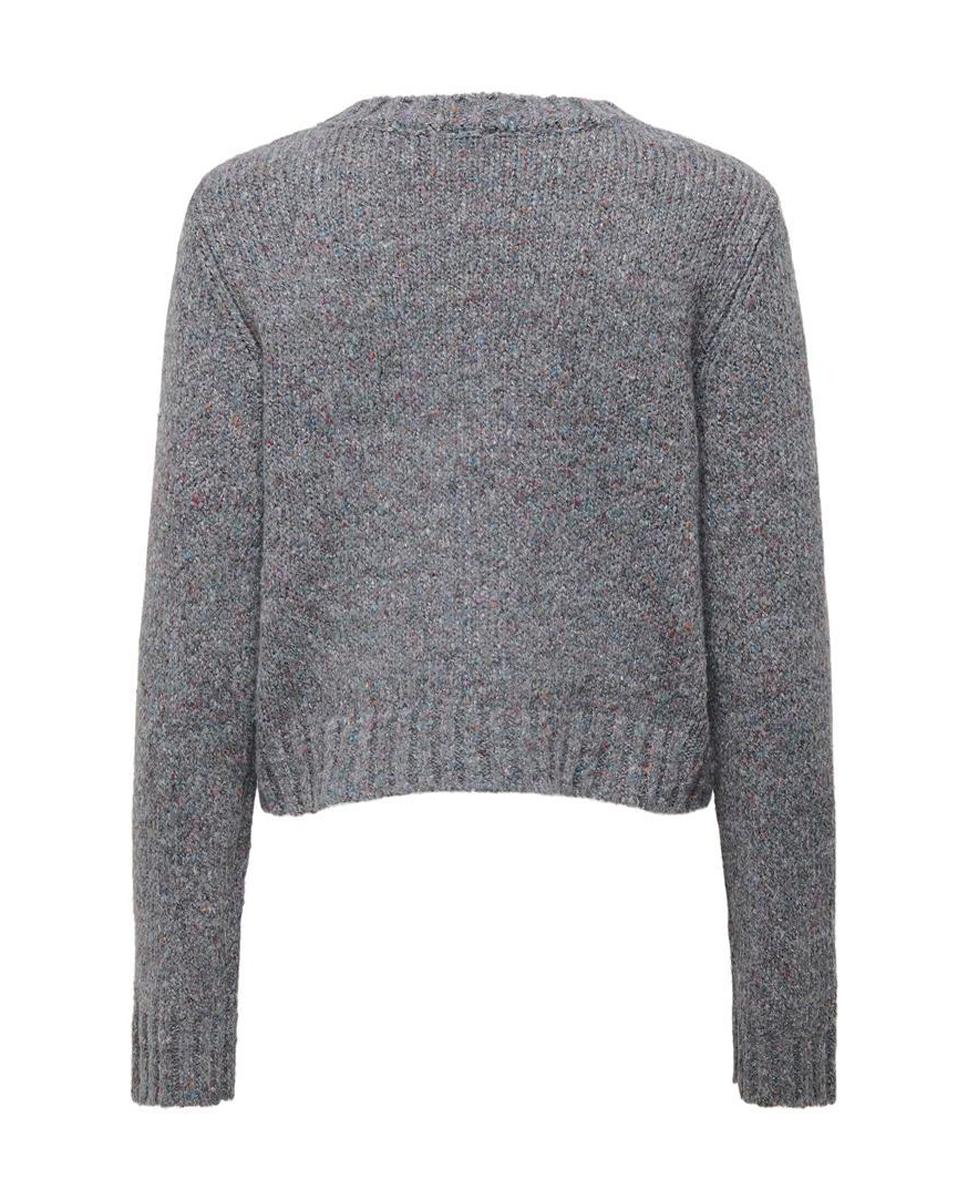 Jersey cropped de mujer con cuello redondo - Only - Gris Gris-7