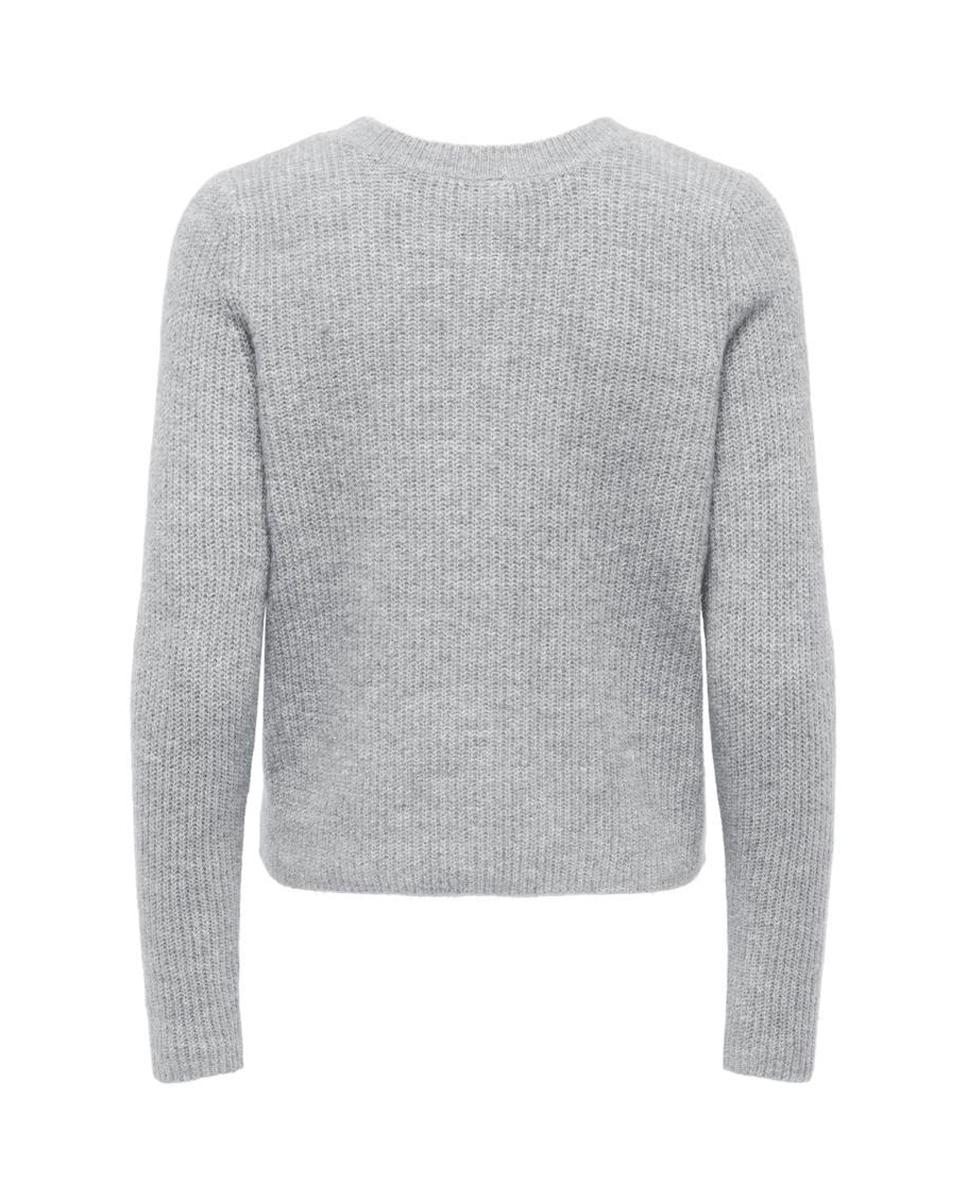 Cárdigan de mujer con cuello redondo y cierre de botones - Only - Gris claro Gris claro-2