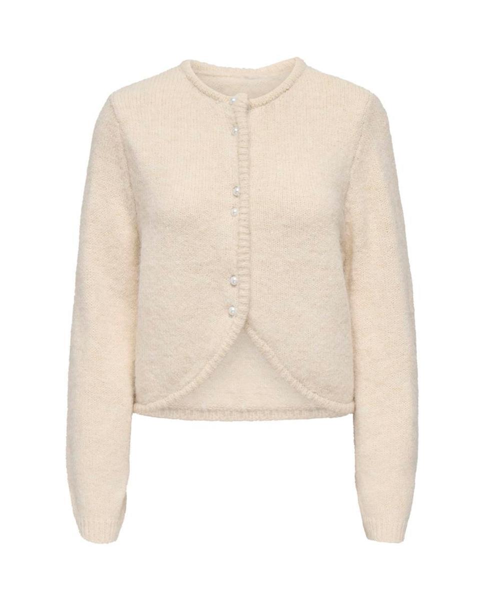 Imagen 6 de Cárdigan de mujer con cuello redondo y cierre de botones - Only - Beige Beige