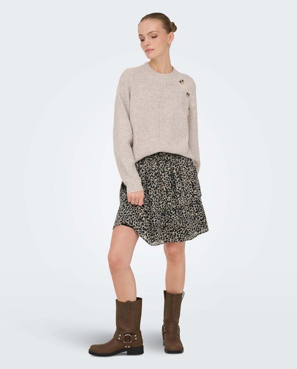Only - Falda corta estampada con volantes.