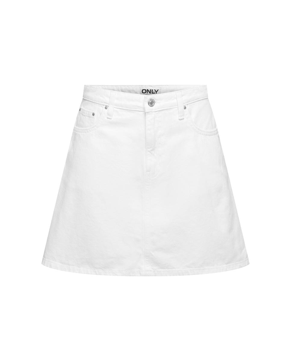 Saia de Ganga com Fecho de Botão e Fecho de Correr Branco-4
