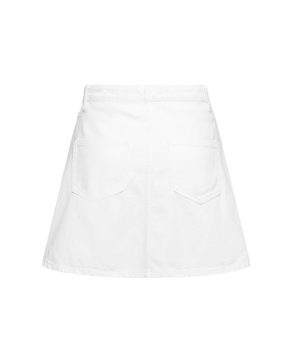 Saia de Ganga com Fecho de Botão e Fecho de Correr Branco-5