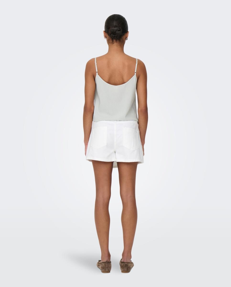 Saia-Calça Curta de Ganga Branco-3