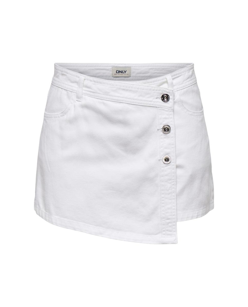 Saia-Calça Curta de Ganga Branco-6
