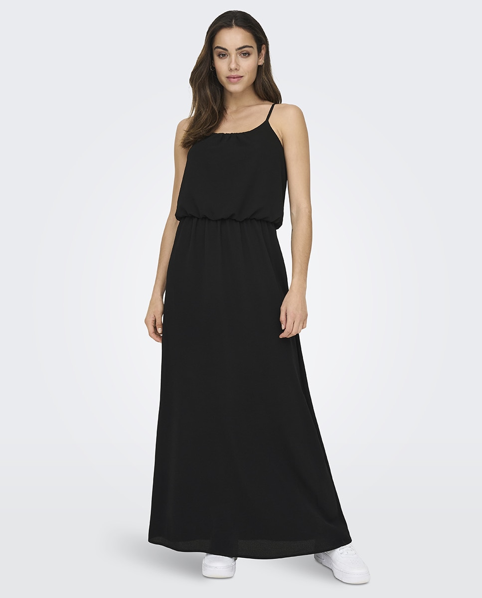 Imagem 0 de Vestido comprido de alças finas e tecido fluido