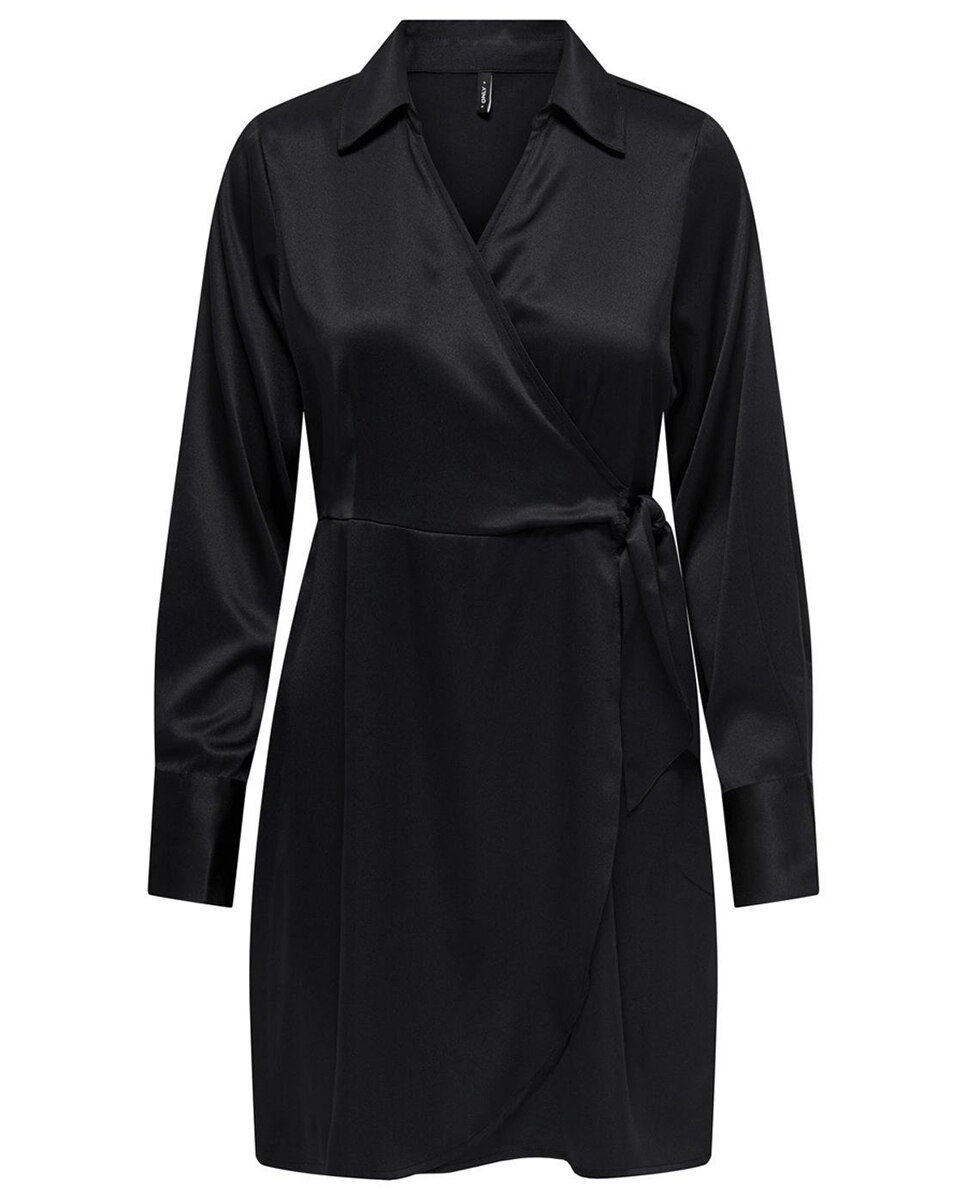 Vestido Curto Cruzado Preto-1