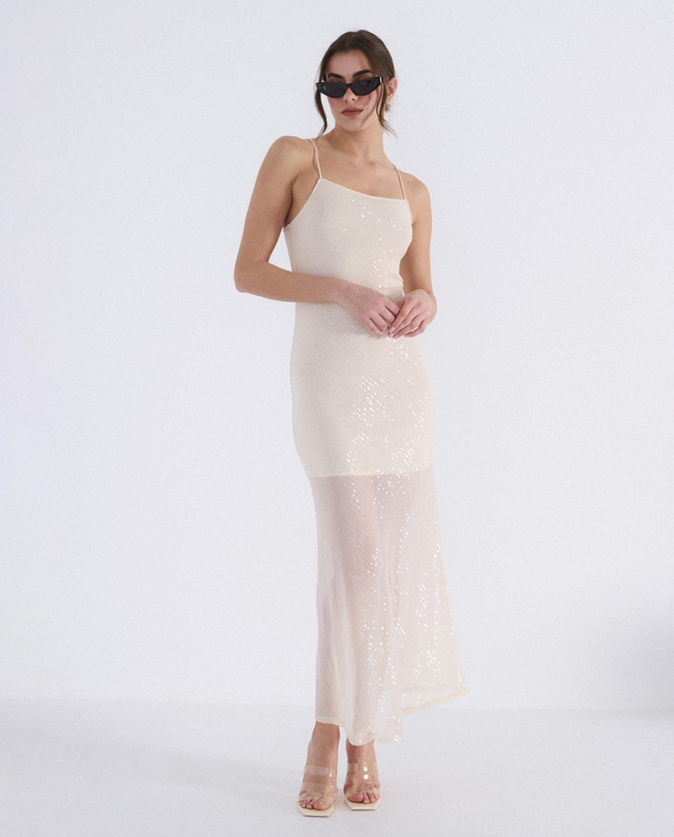 Imagem 0 de Vestido Comprido Transparente com Brilho