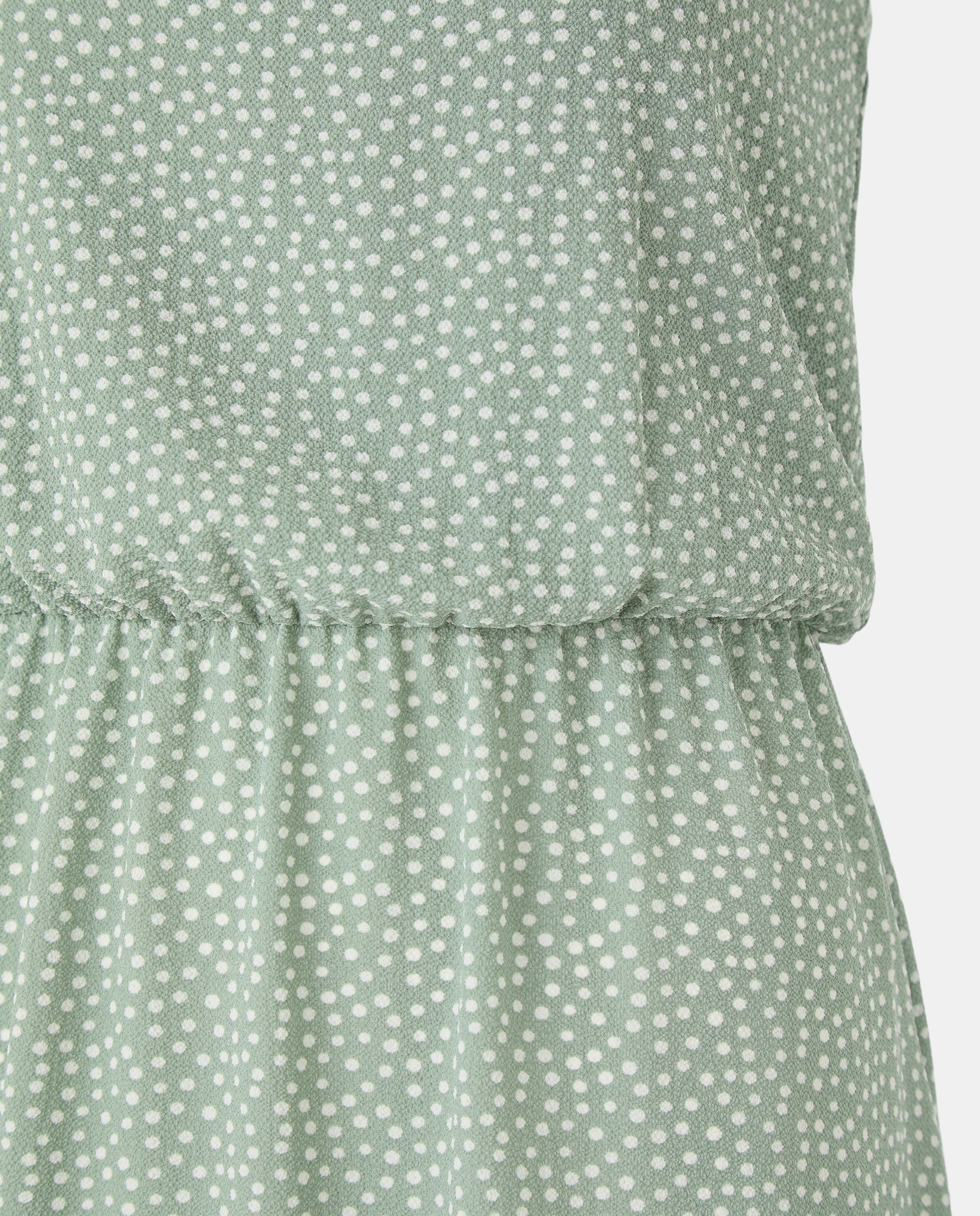 Vestido comprido de alças finas e tecido fluido Verde-5