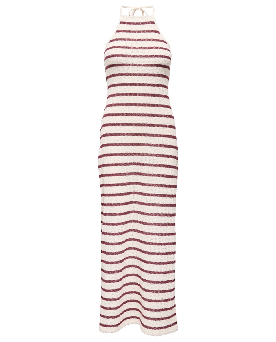 Vestido Halter Comprido com Costas Descobertas Branco-6