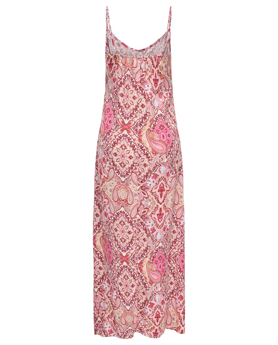 Vestido Comprido Estampado Rosa-7