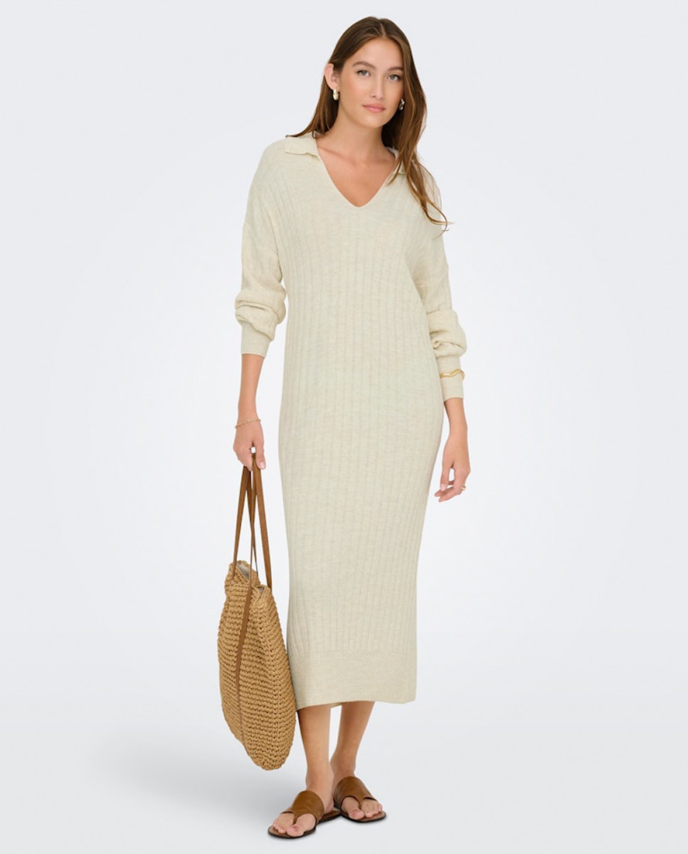 Only - Vestido largo tipo polo.