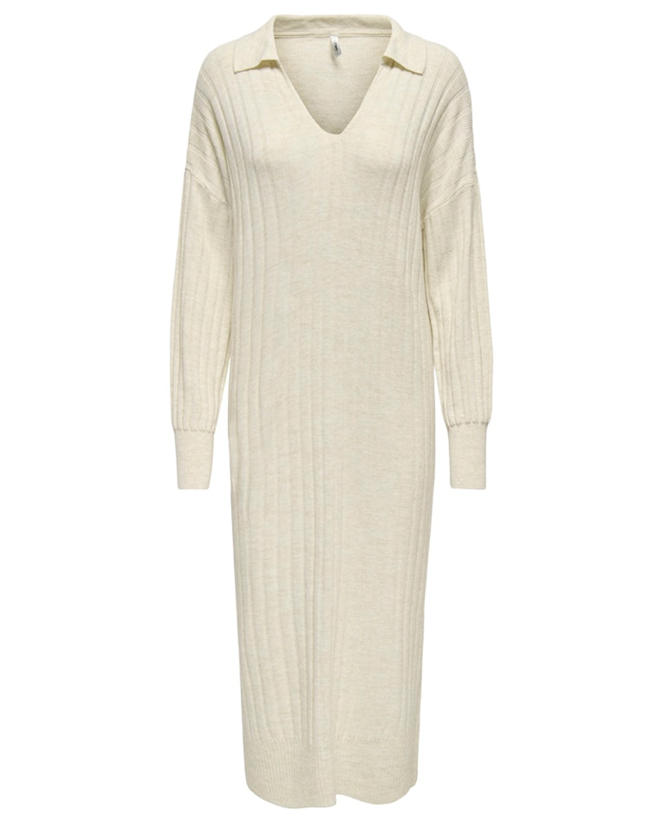 Vestido Comprido Tipo Polo Branco-gelo-6
