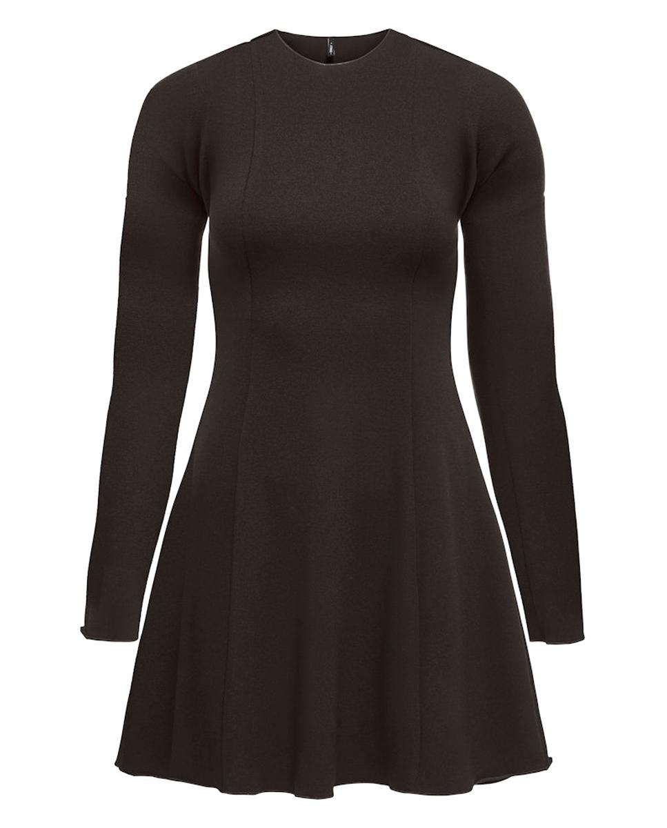Vestido corto de manga larga - Only - Marrón oscuro Marrón oscuro-6