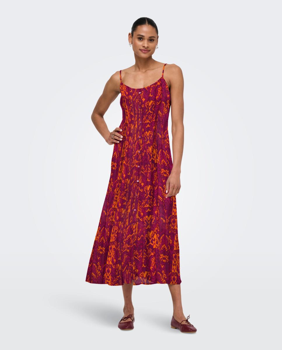 Only - Vestido largo estampado de mujer.