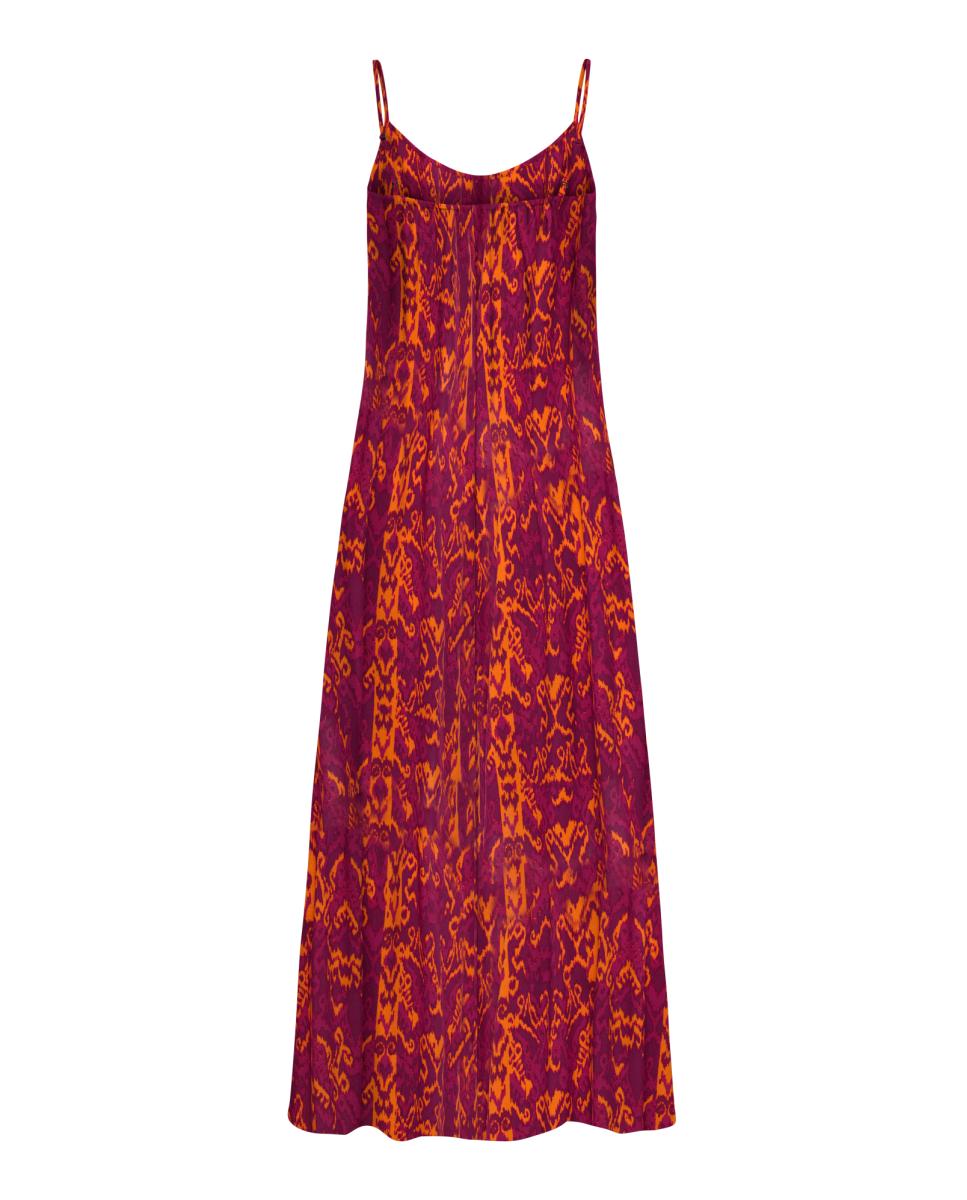 Vestido Comprido Estampado Vermelho-5