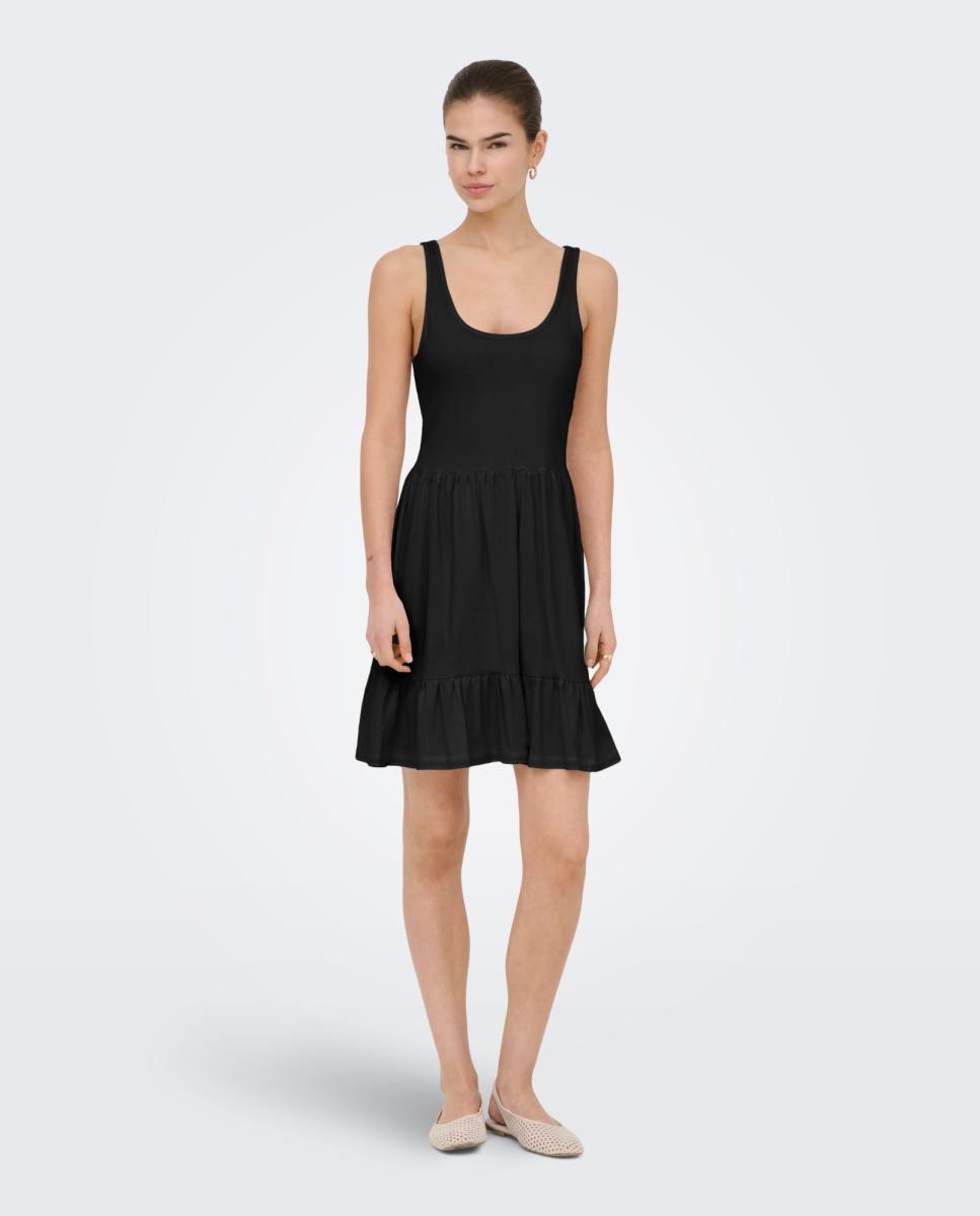 Only - Vestido mini sin mangas con escote en U.