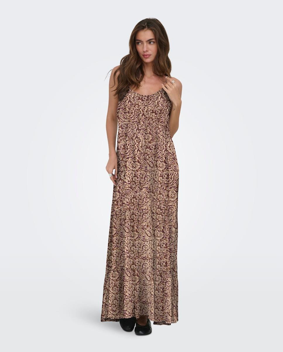 Only - Vestido largo sin mangas con escote en U.